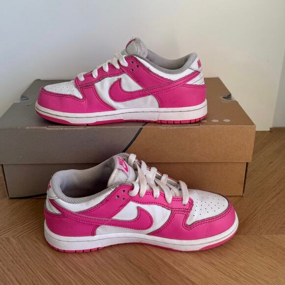 Nike Dunk Pink Fuchsia/White Kids Sneakers- SZ 2 Y - Picture 11 of 13